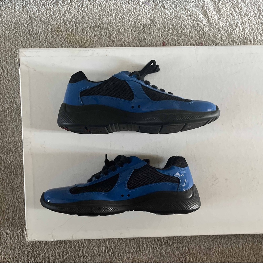 Mens blue & black Prada sneakers